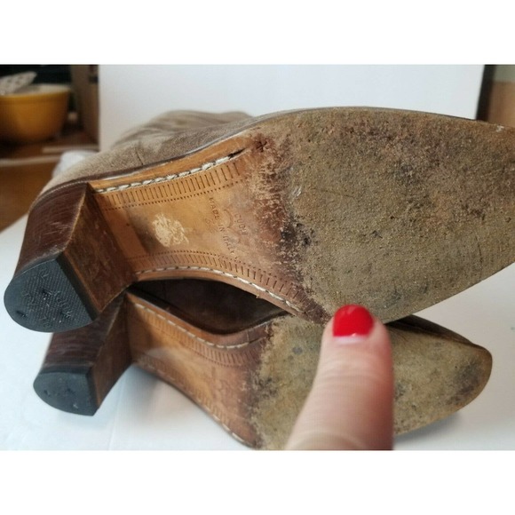 OTTORINO BOSSI women 36 Boots Tall Brown‎ Western Leather Suede Cowboy Italy 6 - Picture 5 of 11